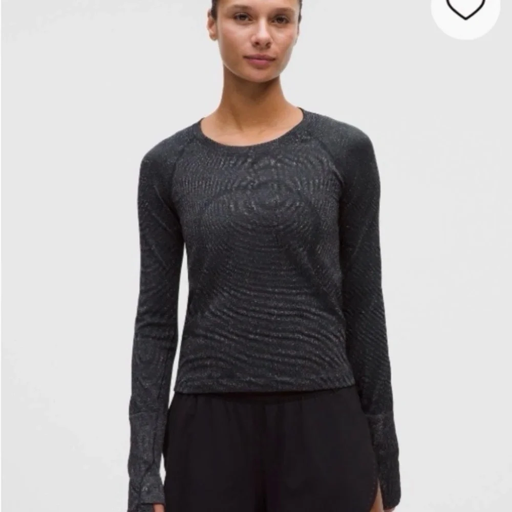 Lululemon Swiftly Tech Long Sleeve‎ Crew Sparkle Black Women's Size 6 H